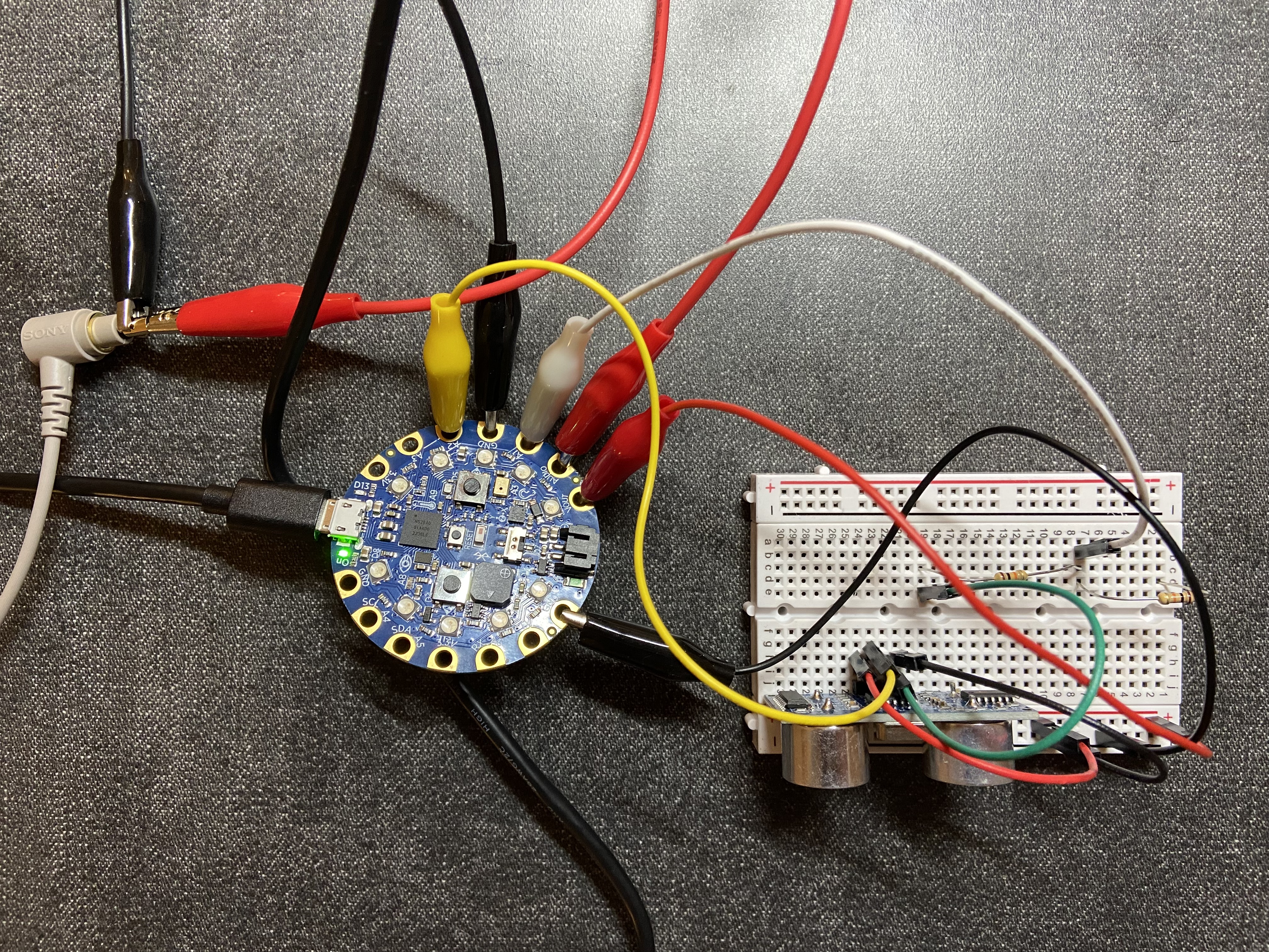 circuit on breadboard